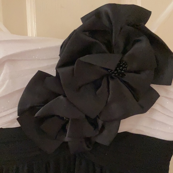 City Studio Full Length Strapless Formal Prom Dress Size 1 Gown White Black EUC - Picture 9 of 10